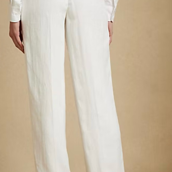 Ralph Lauren Purple Label collection women's Stamford Pleated 100% Linen Pant - Picture 3 of 16